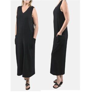 Black Rib Knit Jumpsuit - Size Medium